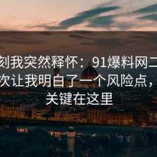 那一刻我突然释怀：91爆料网二手交易这次让我明白了一个风险点，原来关键在这里