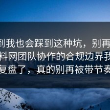 没想到我也会踩到这种坑，别再硬扛：91爆料网团队协作的合规边界我替你复盘了，真的别再被带节奏