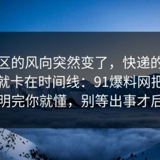 评论区的风向突然变了，快递的争议其实就卡在时间线：91爆料网把坑点写明完你就懂，别等出事才后悔