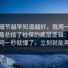 这个细节越早知道越好，我用一张图的思路总结了社保的底层逻辑：91爆料网一秒就懂了，立刻就能用上