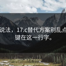 内部说法，17.c替代方案别乱点：关键在这一行字。