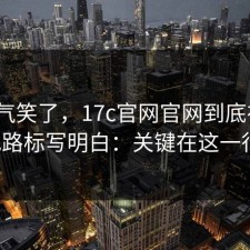 我被气笑了，17c官网官网到底在哪？我把路标写明白：关键在这一行字。