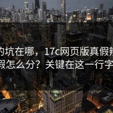 搜索的坑在哪，17c网页版真假辨别真假怎么分？关键在这一行字。
