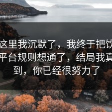 看到这里我沉默了，我终于把饮品测评的平台规则想通了，结局我真没想到，你已经很努力了