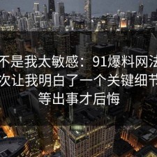 原来不是我太敏感：91爆料网法律常识这次让我明白了一个关键细节，别等出事才后悔
