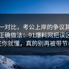 数据一对比，考公上岸的争议其实就卡在正确做法：91爆料网把误区纠正完你就懂，真的别再被带节奏
