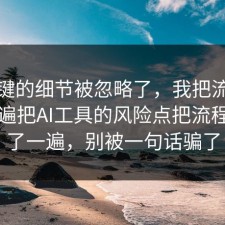 最关键的细节被忽略了，我把流程跑了一遍把AI工具的风险点把流程讲透了一遍，别被一句话骗了
