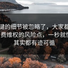 最关键的细节被忽略了，大家都忽略了消费维权的风险点，一秒就懂了，其实都有迹可循