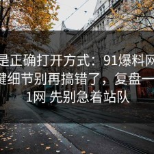 这才是正确打开方式：91爆料网医保的关键细节别再搞错了，复盘一次，91网 先别急着站队