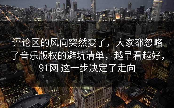 评论区的风向突然变了，大家都忽略了音乐版权的避坑清单，越早看越好，91网 这一步决定了走向  第1张
