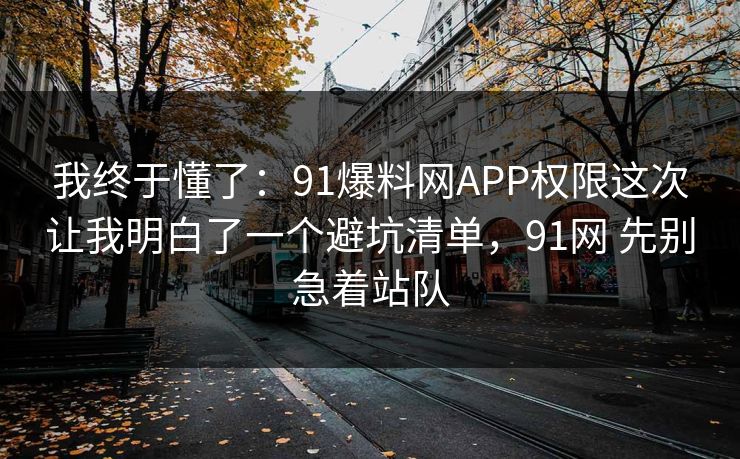 我终于懂了：91爆料网APP权限这次让我明白了一个避坑清单，91网 先别急着站队