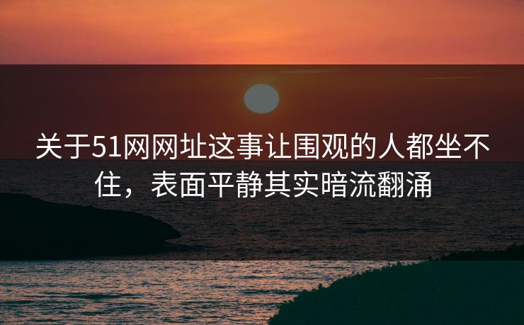 关于51网网址这事让围观的人都坐不住,表面平静其实暗流翻涌 第1张 关于51网网址这事让围观的人都坐不住,表面平静其实暗流翻涌 第1张